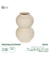 GloboStar® Artificial Garden PEARL 21265 Διακοσμητικό Κεραμικό Βάζo Μπεζ Π13 x Μ13 x Υ21cm